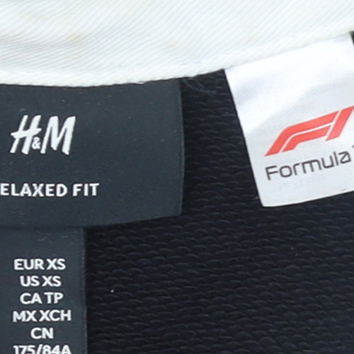 H&M Formula 1 Black Cotton Relaxed Fit Women's Sweatshirt XS