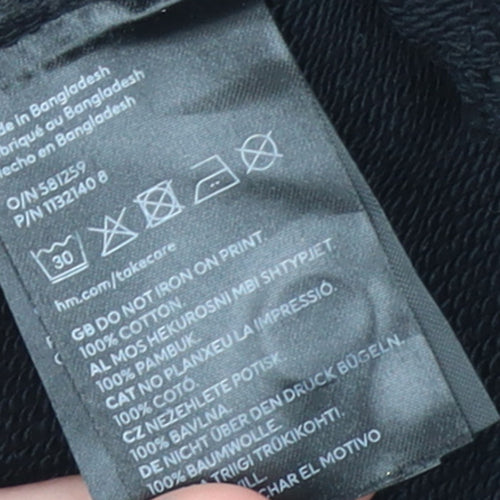 H&M Formula 1 Black Cotton Relaxed Fit Women's Sweatshirt XS