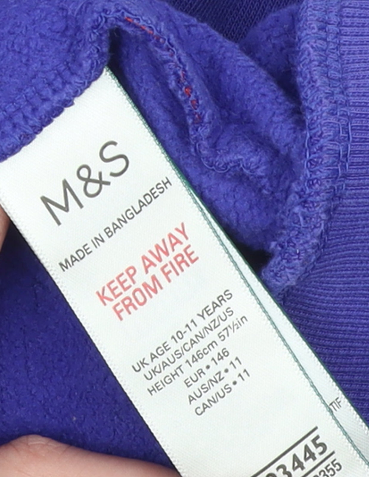 Marks and Spencer Girls Purple The Marvels Full Zip Hoodie 10-11 Years