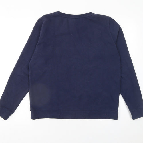 Karl Lagerfeld Men's Blue Crew Neck Logo Pullover Sweatshirt M