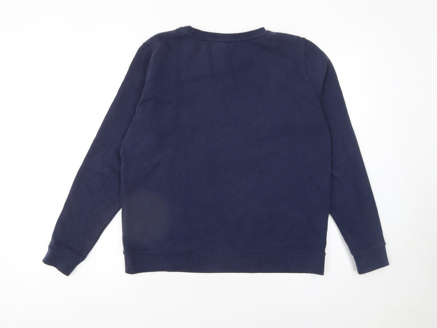 Karl Lagerfeld Men's Blue Crew Neck Logo Pullover Sweatshirt M