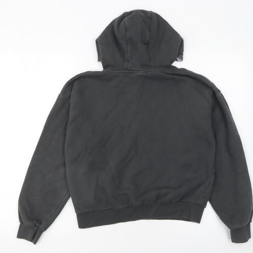 Ellesse Girls Black Hoodie 12-13 Years Pullover Marbled Pocket Cotton Blend