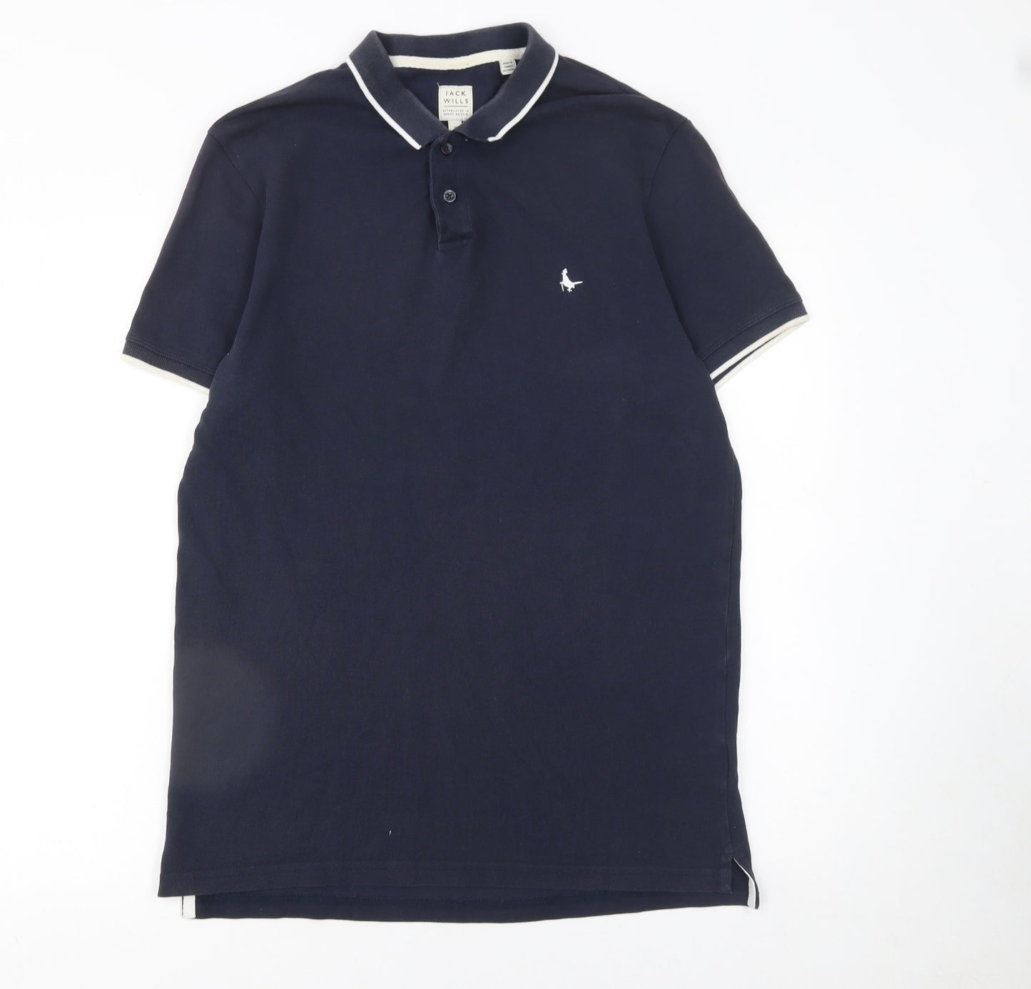 Jack Wills Men's Blue Cotton Short Sleeve Polo Shirt Size L