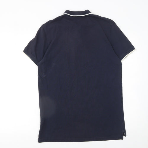Jack Wills Men's Blue Cotton Short Sleeve Polo Shirt Size L
