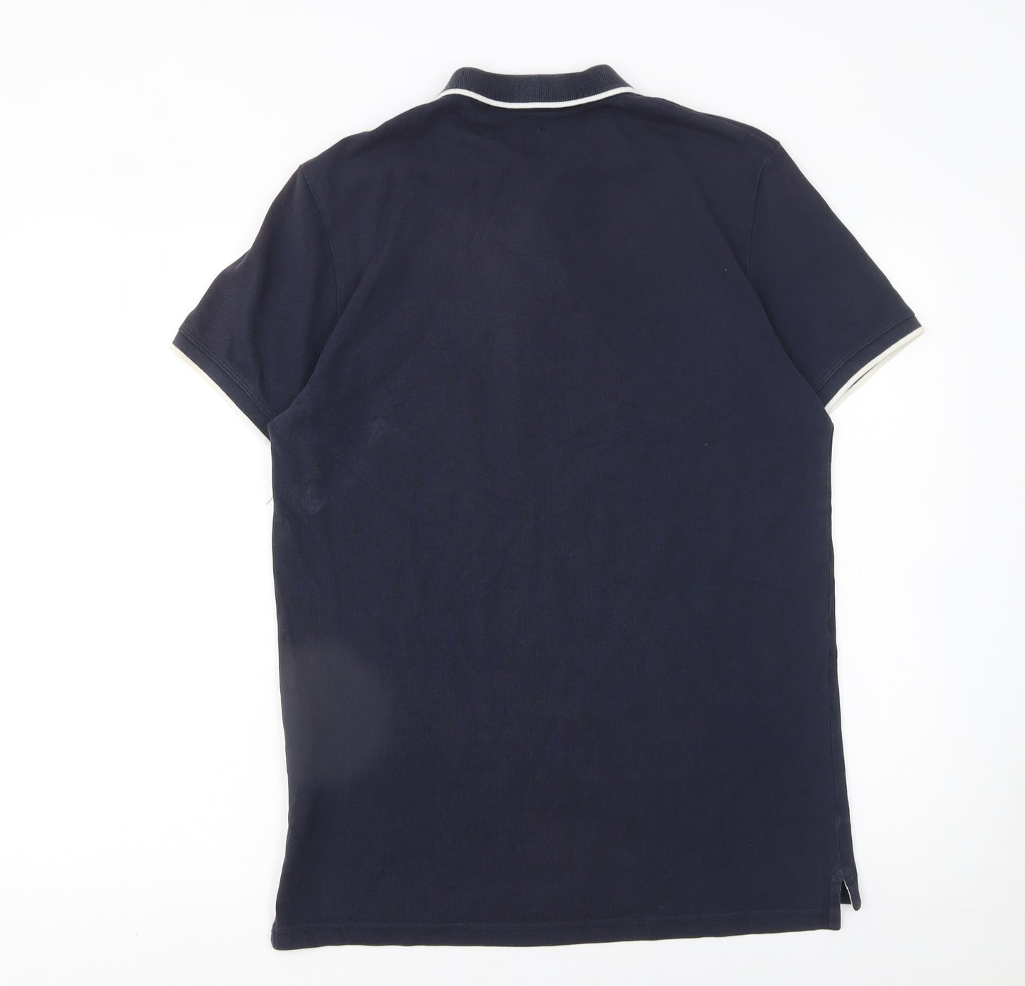 Jack Wills Men's Blue Cotton Short Sleeve Polo Shirt Size L