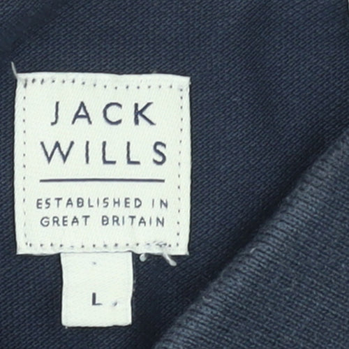 Jack Wills Men's Blue Cotton Short Sleeve Polo Shirt Size L