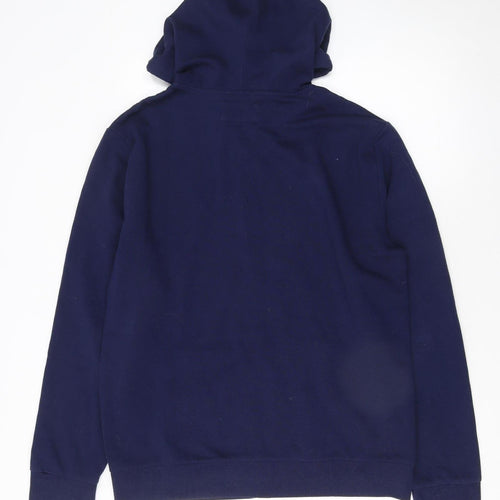 Express Men’s Blue Full Zip Hoodie Size L Cotton Blend Hooded Sweatshirt