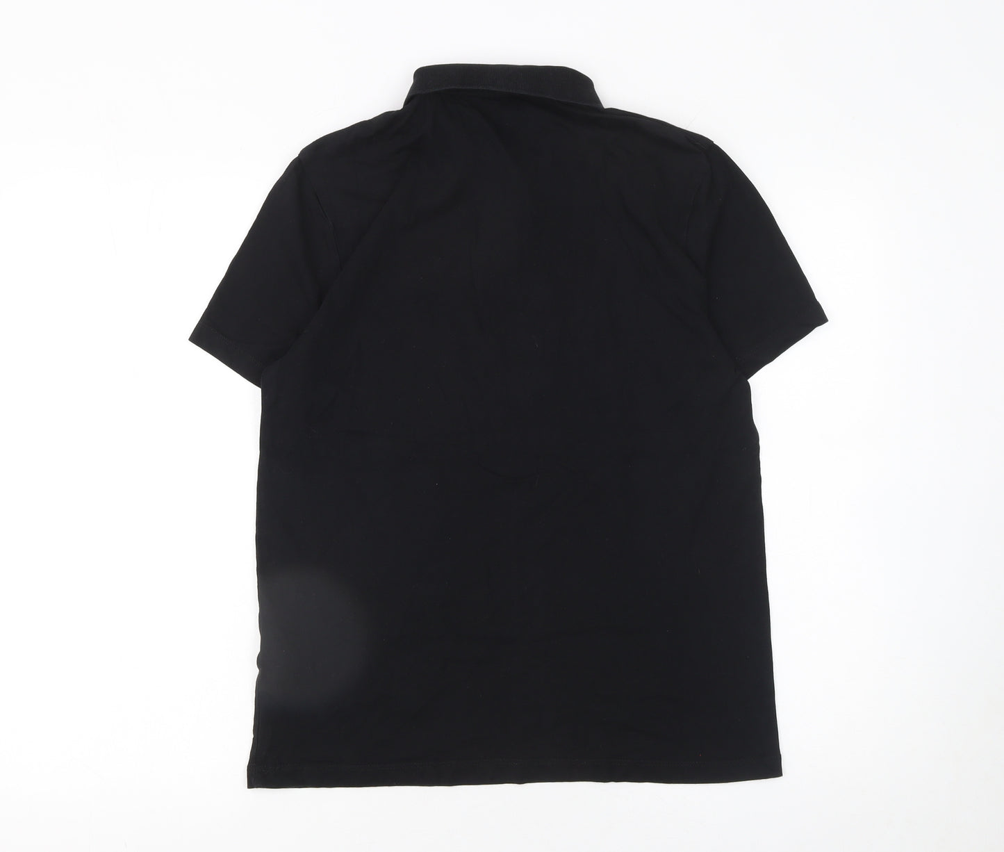 ASOS Men's Black Cotton Polo Shirt Size M Short Sleeve Regular Fit