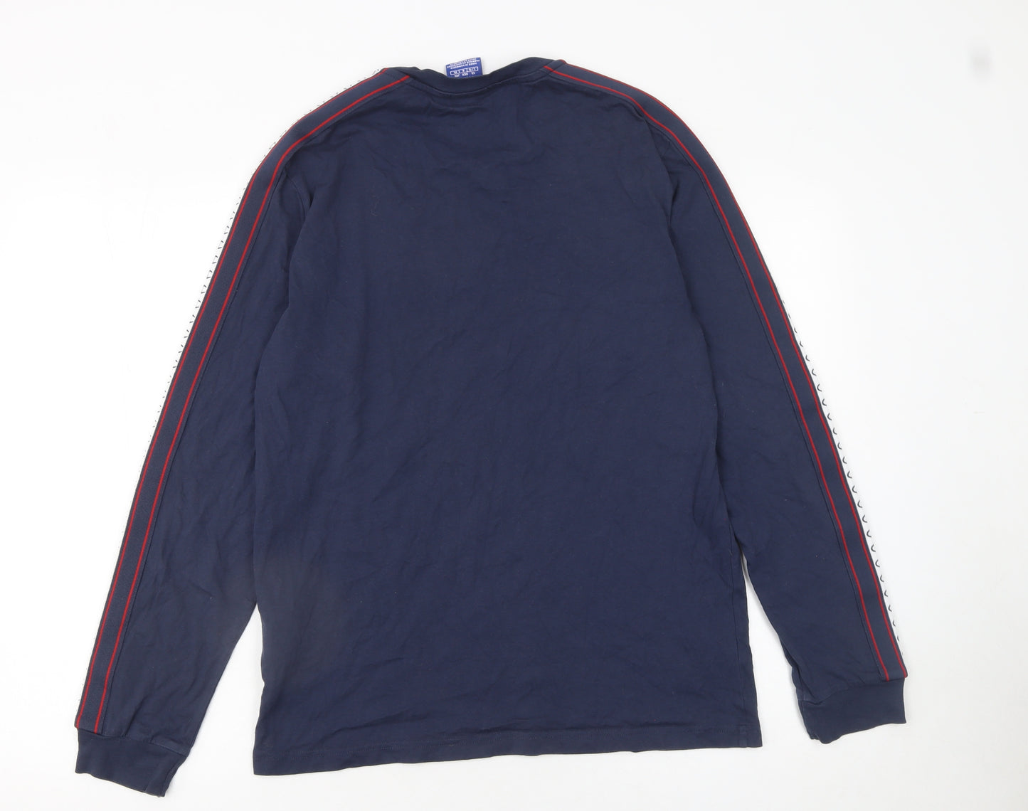 Champion Men's Blue Long Sleeve Crew Neck Cotton T-Shirt Size L