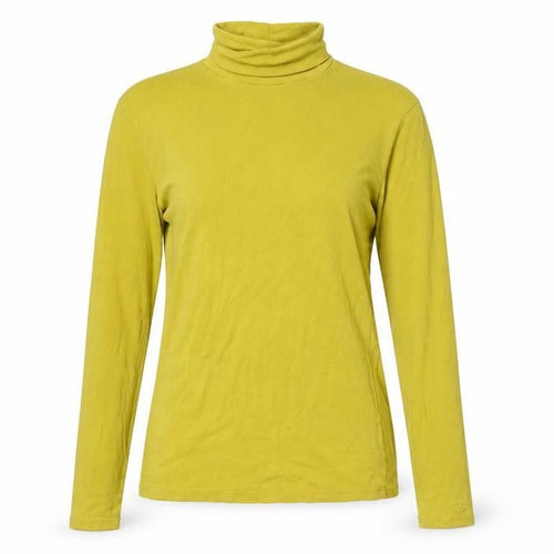 United Colors of Benetton Women Yellow Roll Neck Cotton Top S