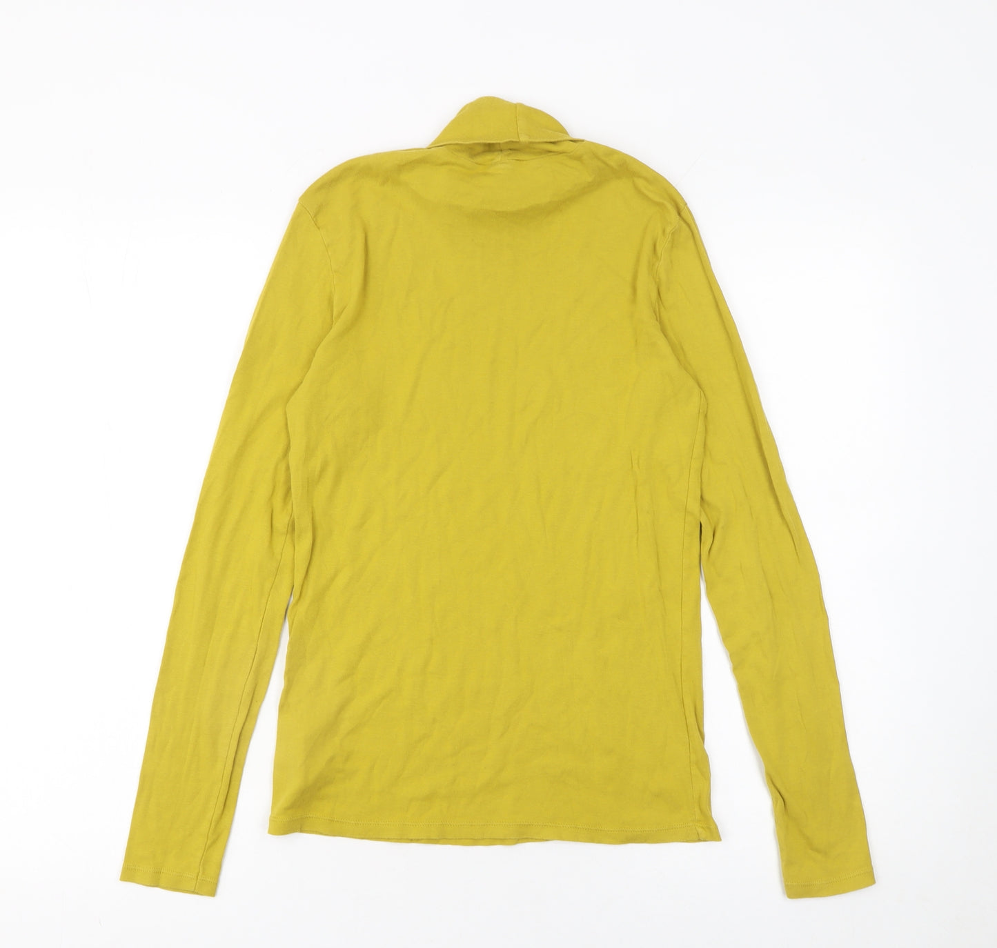 United Colors of Benetton Women Yellow Roll Neck Cotton Top S