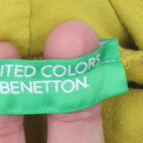 United Colors of Benetton Women Yellow Roll Neck Cotton Top S