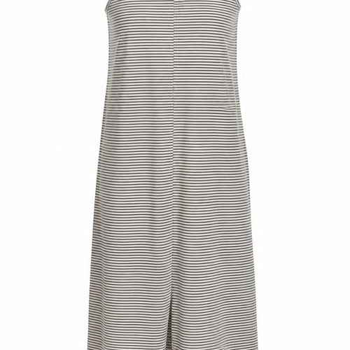 SELECTED FEMME Women Black Striped Midi Tank Dress M Cotton Stretch
