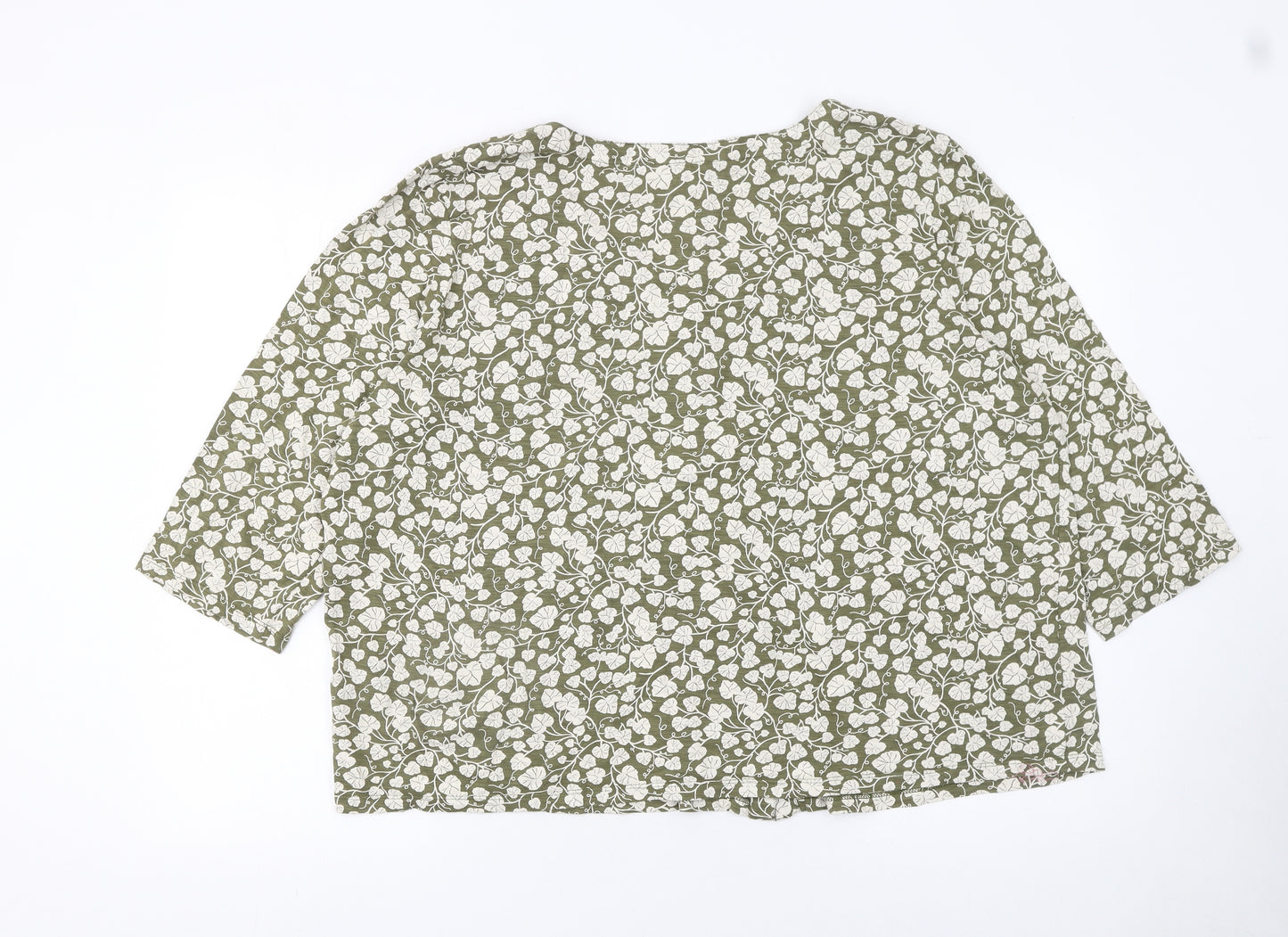 Seasalt Cornwall Womens Green Floral Cotton Tunic Blouse Size 20