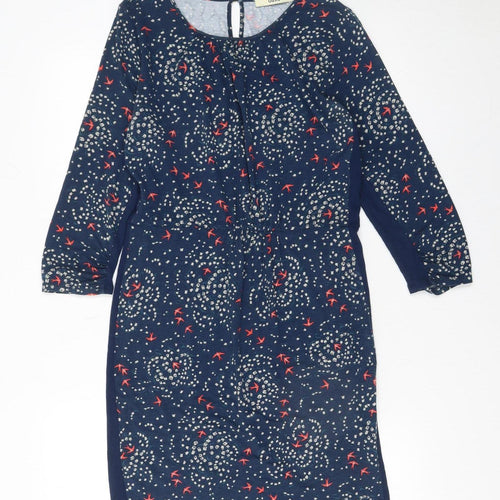 Oasis Women’s Blue Animal Print Shift Dress Size S Viscose Blend
