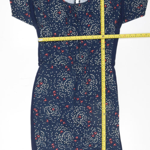 Oasis Women’s Blue Animal Print Shift Dress Size S Viscose Blend