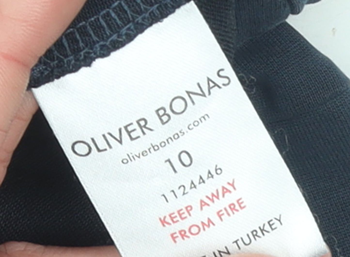 Oliver Bonas Women Blue Size 10 Relaxed Jersey Tie Sleeve Tunic Blouse
