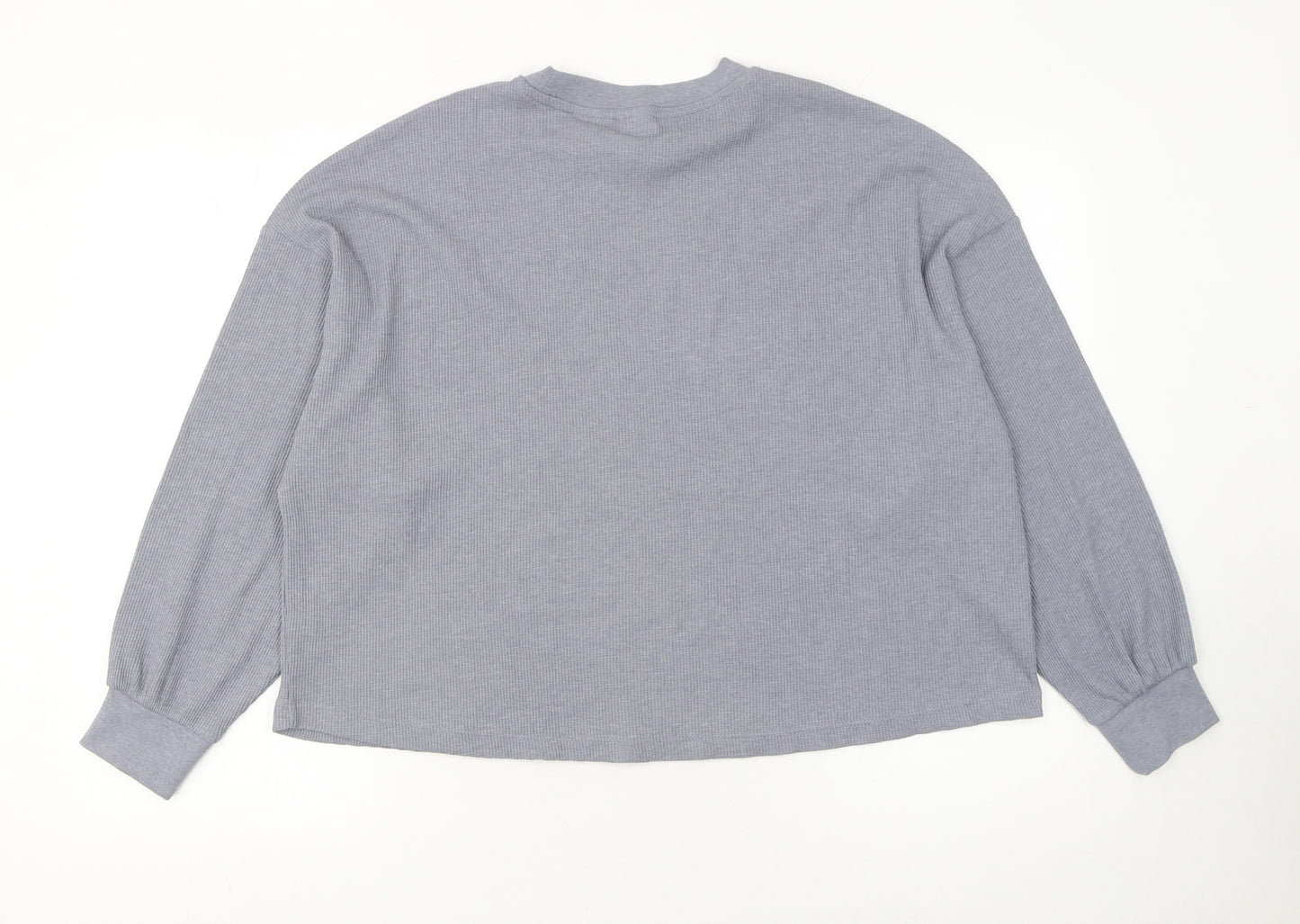 H&M Women’s Grey Long Sleeve Crew Neck Relaxed Fit T-Shirt Size 12