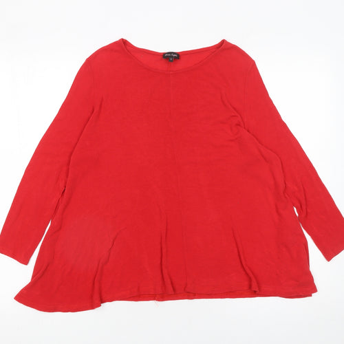 Phase Eight Women Red Long Sleeve Relaxed Fit Viscose Wool Pullover Jumper Size S