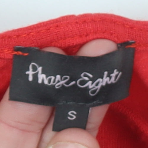 Phase Eight Women Red Long Sleeve Relaxed Fit Viscose Wool Pullover Jumper Size S