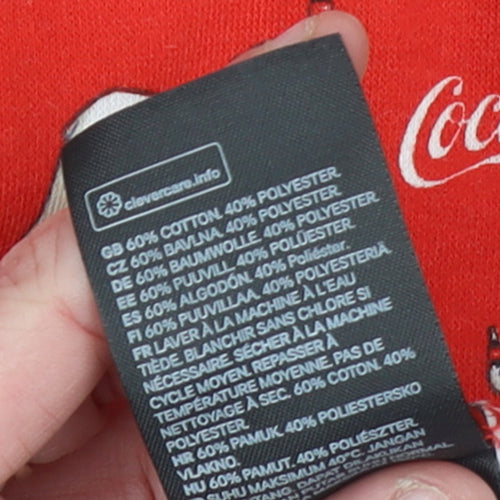 H&M Women Red Coca-Cola Polar Bear Pullover Sweatshirt Size S