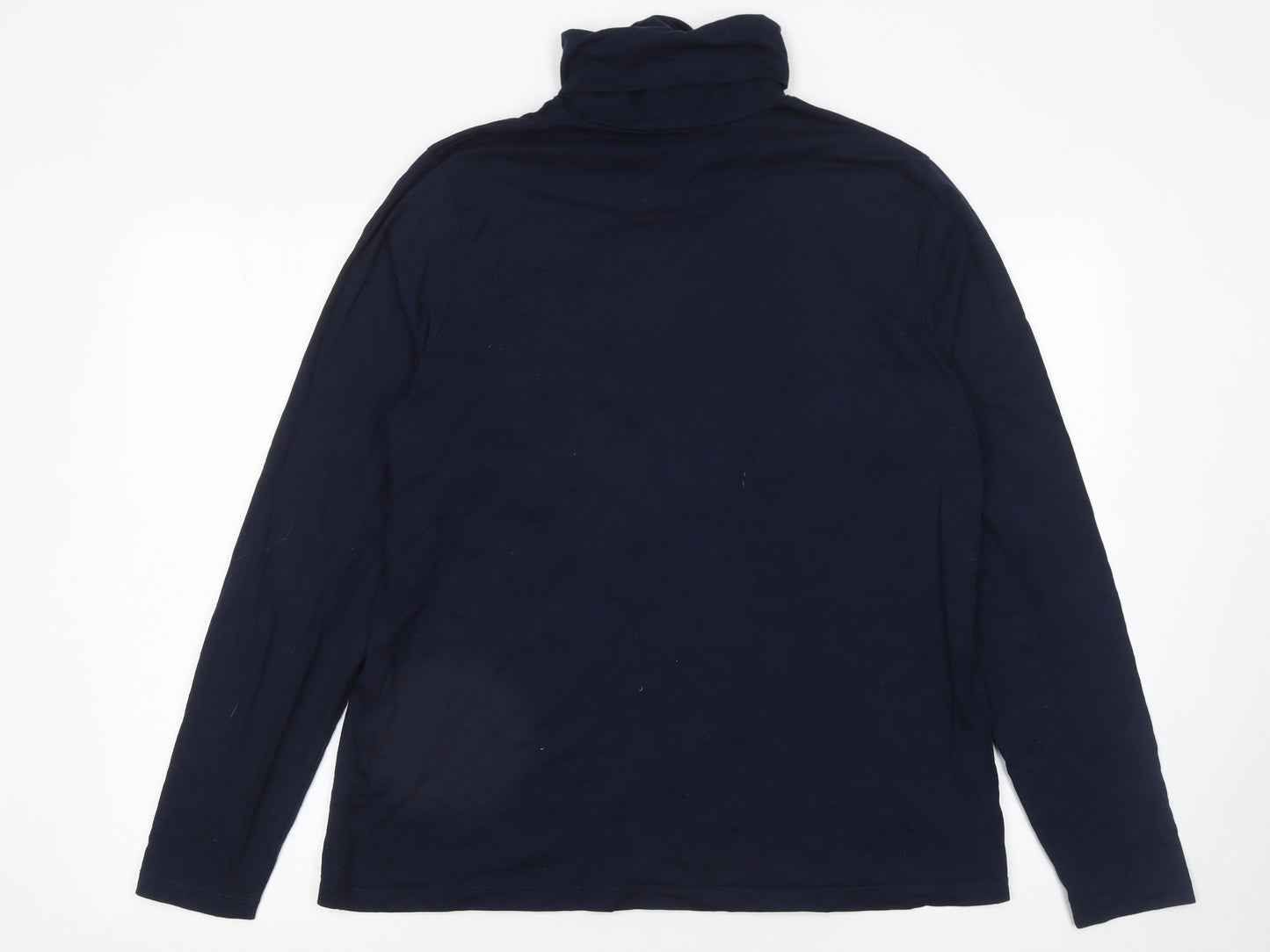 Lands' End Women's Blue Roll Neck Long Sleeve Jersey Top Size XL