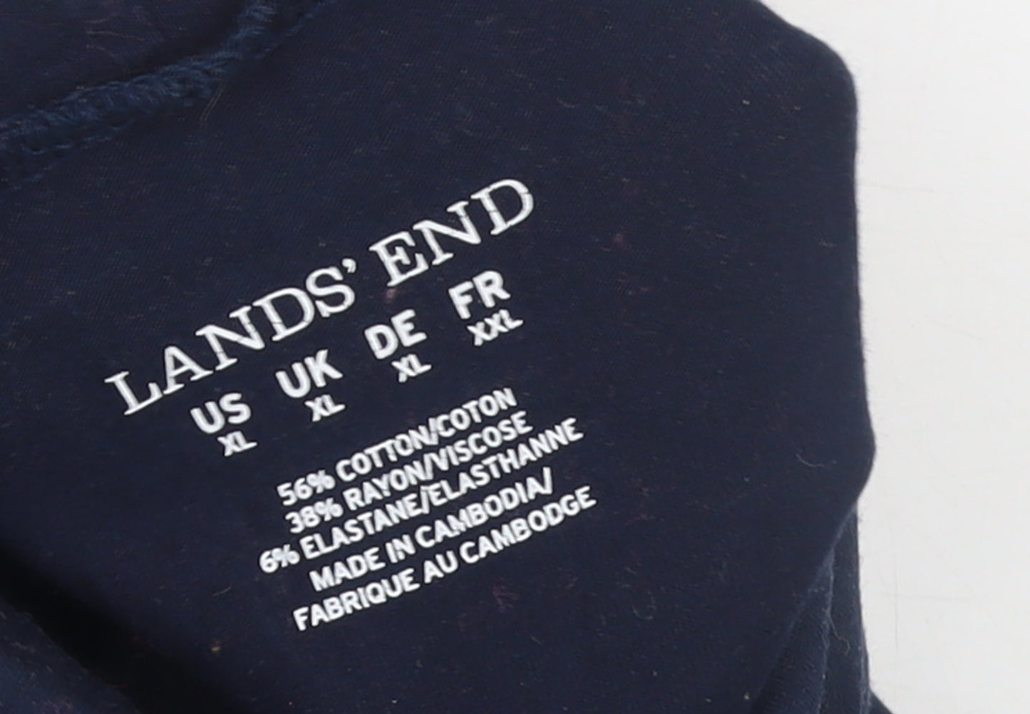 Lands' End Women's Blue Roll Neck Long Sleeve Jersey Top Size XL