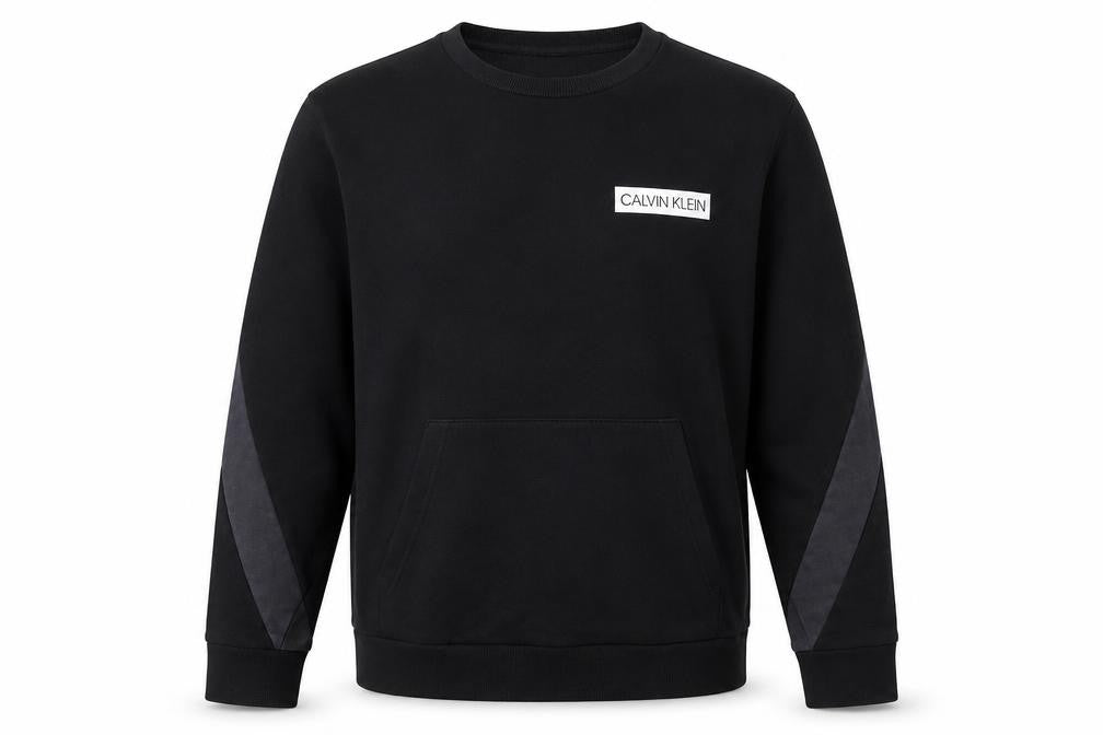 Calvin Klein Men’s Black Crew Neck Pullover Sweatshirt M Regular Fit