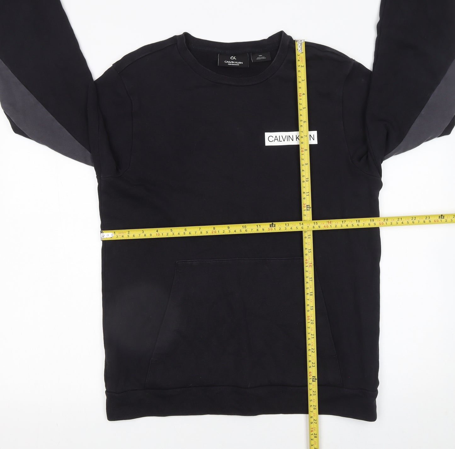 Calvin Klein Men’s Black Crew Neck Pullover Sweatshirt M Regular Fit