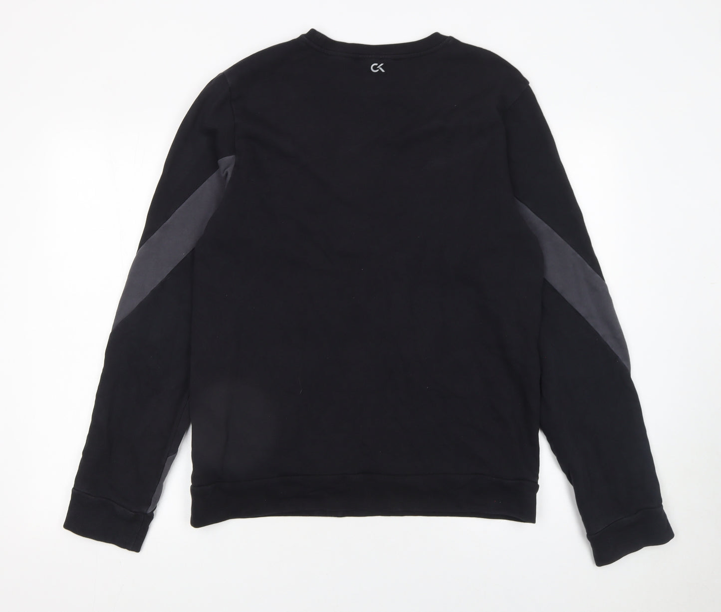 Calvin Klein Men’s Black Crew Neck Pullover Sweatshirt M Regular Fit