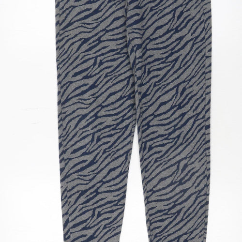 Marks and Spencer Women's Grey Animal Print Jogger Trousers Size 6