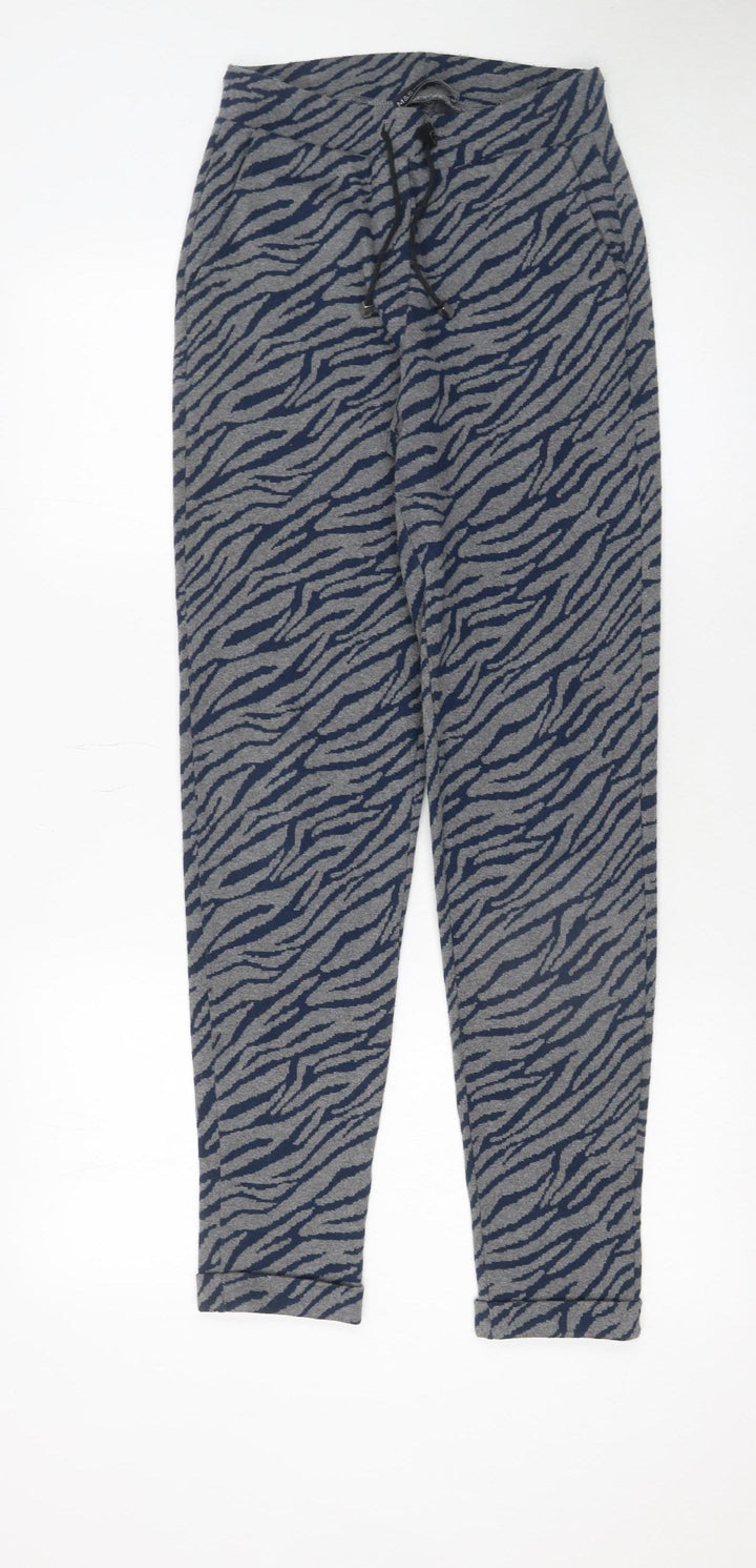 Marks and Spencer Women's Grey Animal Print Jogger Trousers Size 6