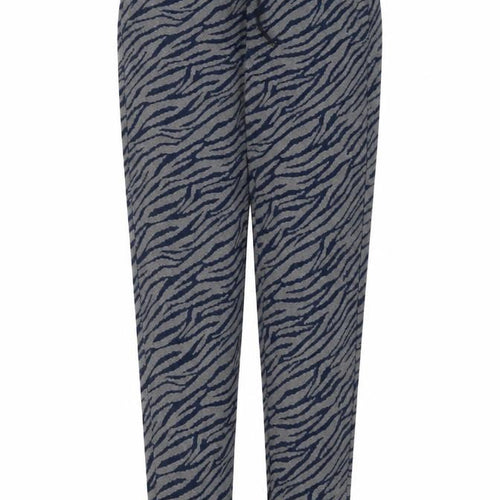 Marks and Spencer Women's Grey Animal Print Jogger Trousers Size 6