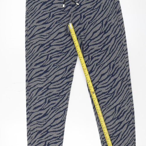 Marks and Spencer Women's Grey Animal Print Jogger Trousers Size 6
