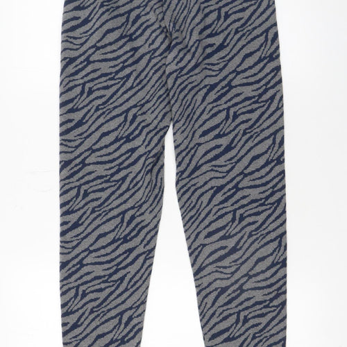 Marks and Spencer Women's Grey Animal Print Jogger Trousers Size 6