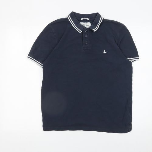Jack Wills Men's Blue Cotton Collared Polo Shirt Size S