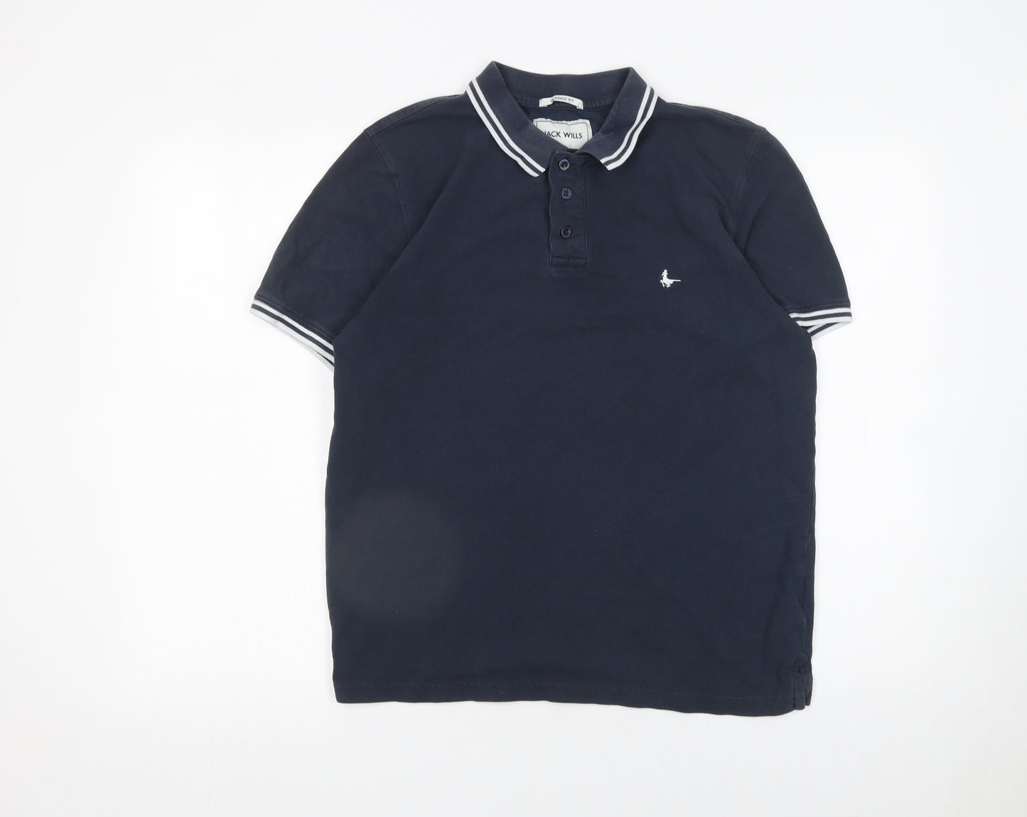 Jack Wills Men's Blue Cotton Collared Polo Shirt Size S