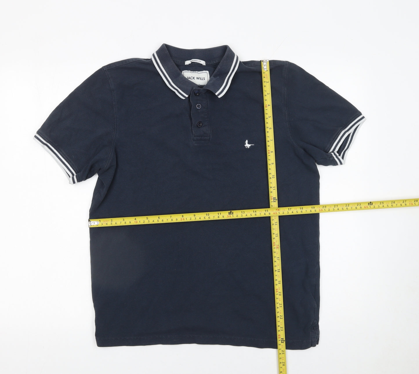 Jack Wills Men's Blue Cotton Collared Polo Shirt Size S