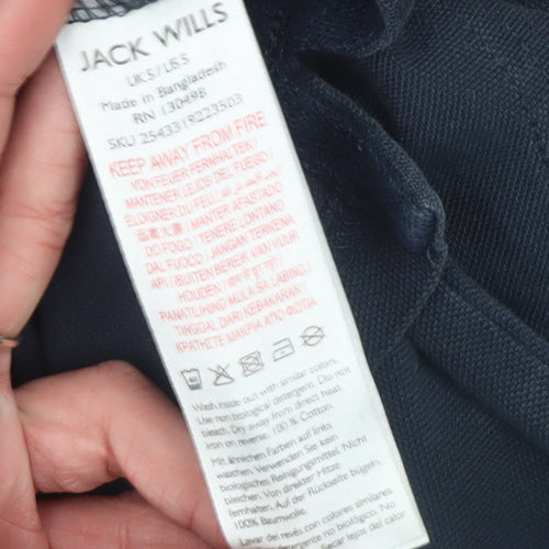 Jack Wills Men's Blue Cotton Collared Polo Shirt Size S