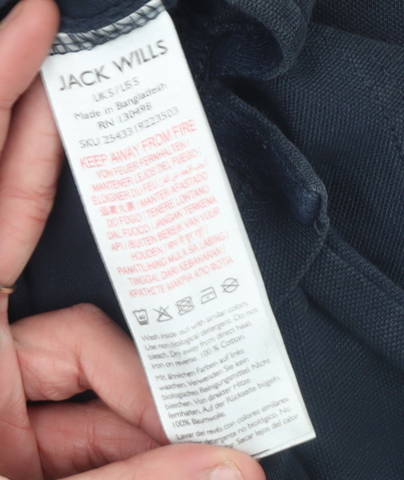 Jack Wills Men's Blue Cotton Collared Polo Shirt Size S