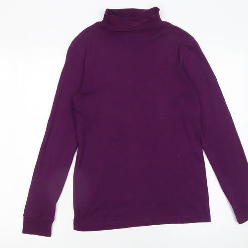 Cotton Traders Women's Purple Roll Neck Long Sleeve T-Shirt Size S