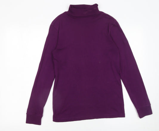 Cotton Traders Women's Purple Roll Neck Long Sleeve T-Shirt Size S