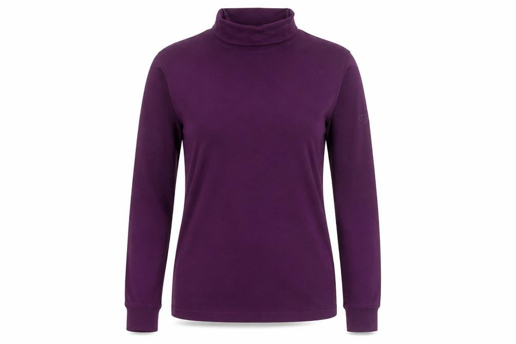 Cotton Traders Women's Purple Roll Neck Long Sleeve T-Shirt Size S