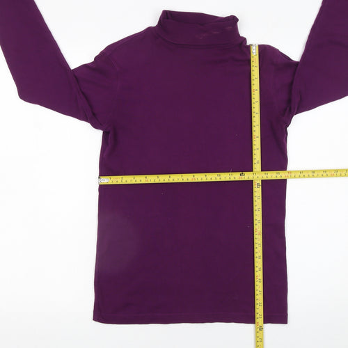 Cotton Traders Women's Purple Roll Neck Long Sleeve T-Shirt Size S