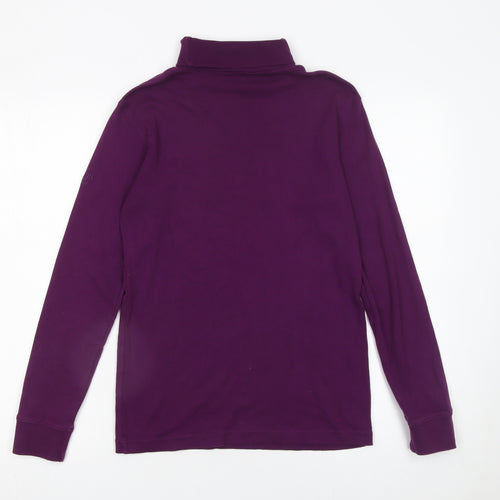 Cotton Traders Women's Purple Roll Neck Long Sleeve T-Shirt Size S