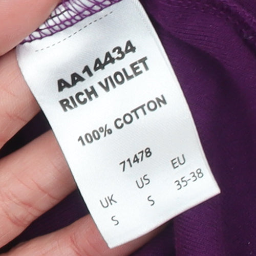 Cotton Traders Women's Purple Roll Neck Long Sleeve T-Shirt Size S