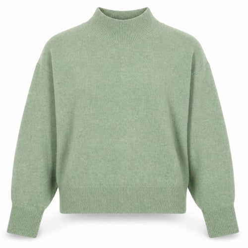 & Other Stories Women's Green Mock Neck Wool Blend Knit Jumper Size S