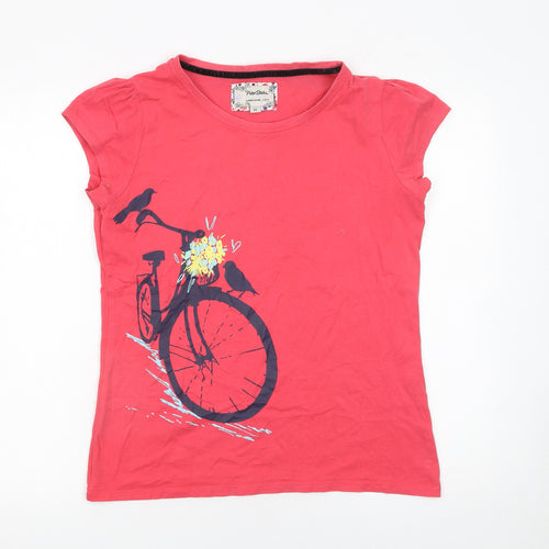 Peter Storm Womens Red Bicycle Graphic Cotton T-Shirt Size 14