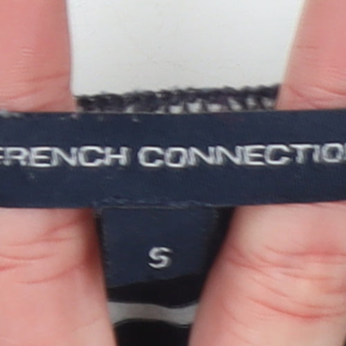 French Connection Women's Blue Striped Scoop Neck Jersey T-Shirt Size S