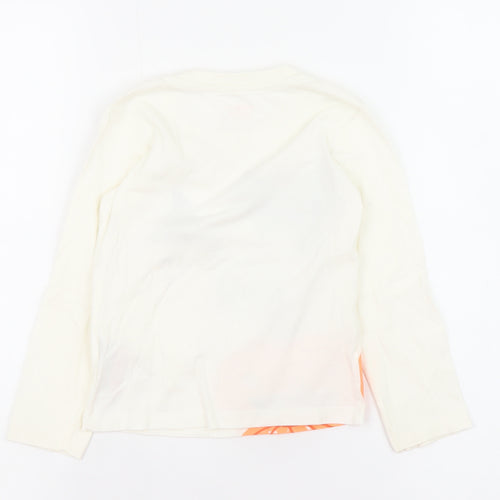 Primark Girls Ivory Halloween Ghost Long Sleeve Cotton T-Shirt 2-3 Years